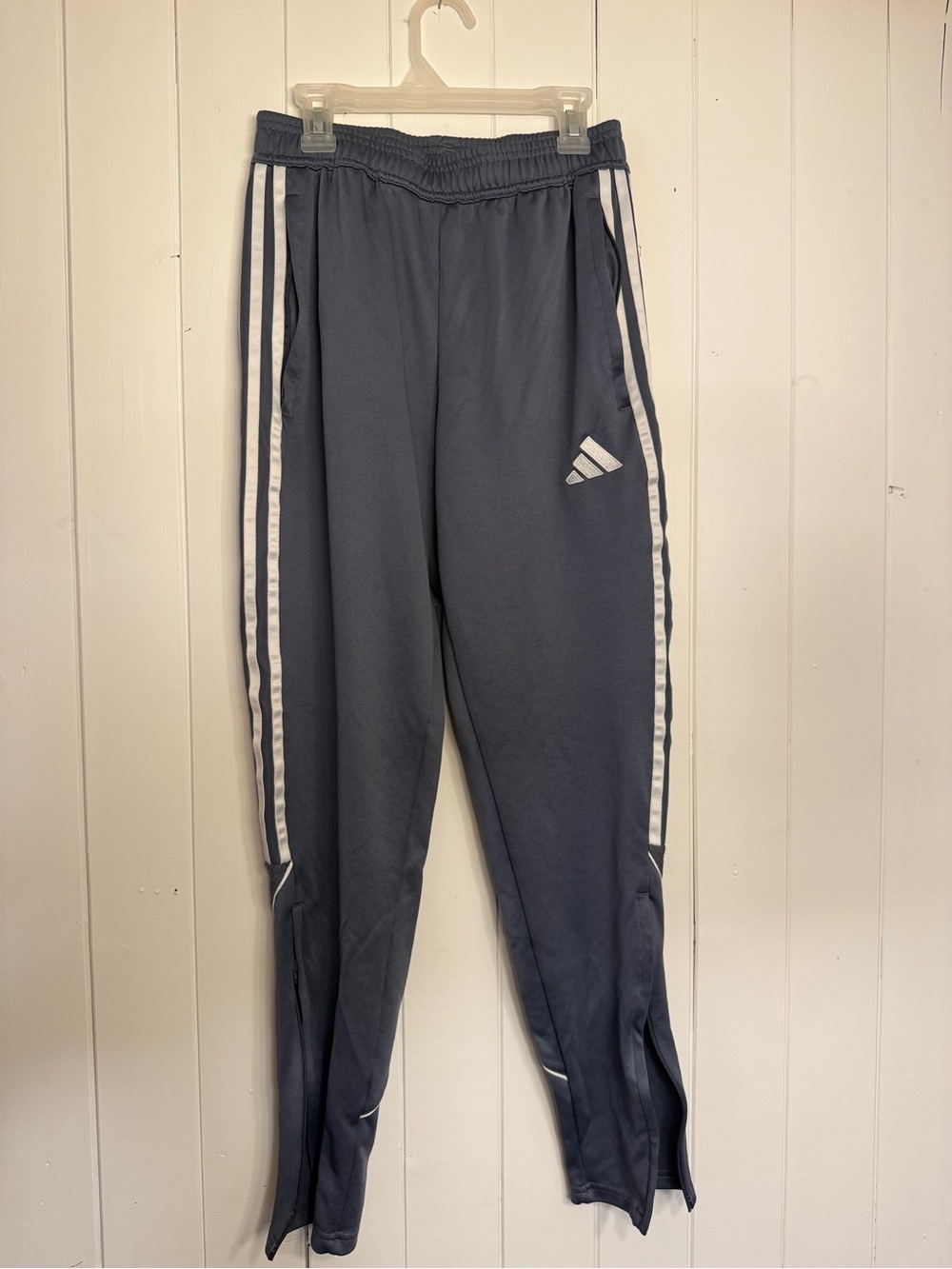 adidas Navy Blue Joggers with White Side Stripes